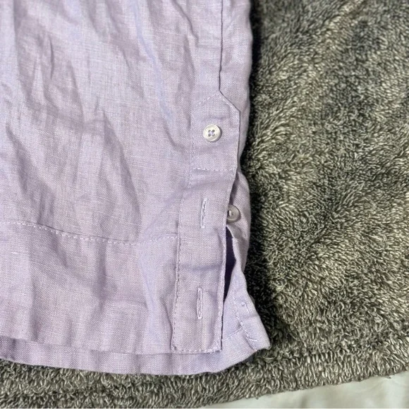 Men’s Cubavera Purple 100% Linen Casual Button Down Shirt 2X - Picture 6 of 8